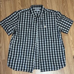 EUC Carhartt Black and White Plaid Button-Down Shirt